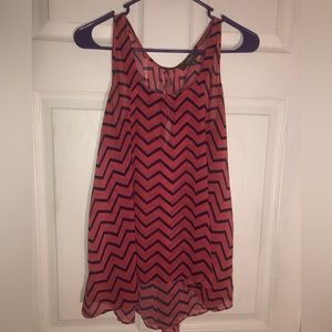 - Umgee size M lightweight pink/purple chevron print open back , beachy, l…